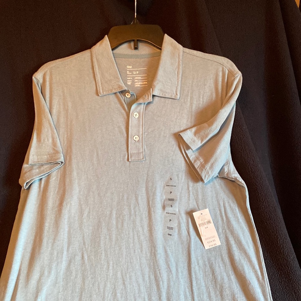 Gap mens small polo light blue NWT